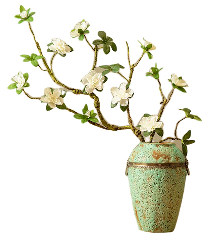 花と葉のデザイン 花瓶 Amazon.co.jp: 造花 シミュレーションフラワー ツツジ 枝の造形